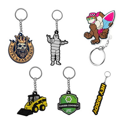 3" Custom 2D PVC Keychain