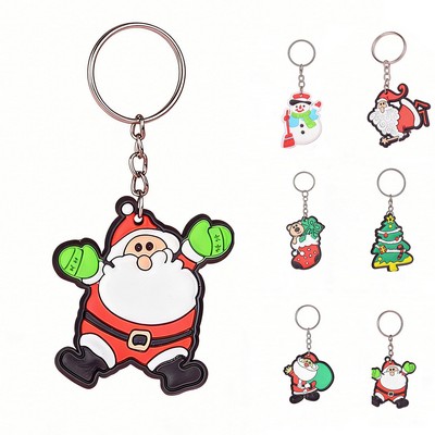 Custom 2D Epoxy PVC Flexible Rubber Keychain