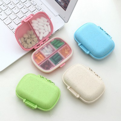 Wheat Straw Moisture Proof Pill Case