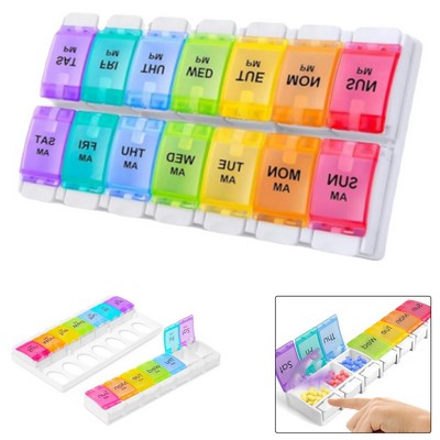 7-Day Pill Box Organizers W/ 14 Compartments